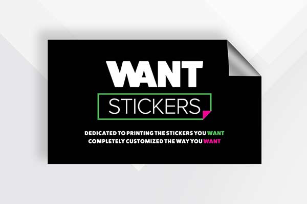 Want Sticker Business Card Mockup