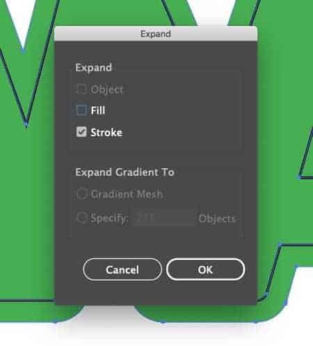 Illustrator Expand Object Stroke Menu