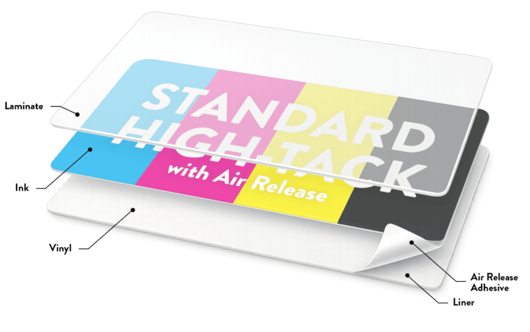 Printed Vinyl Standard Low Tack with Air Release White