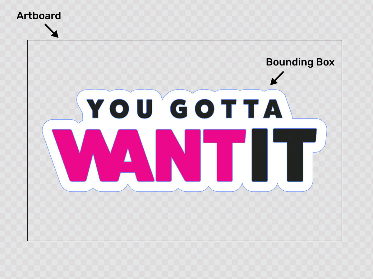 Graphic Design File Artwork vs Bounding Box